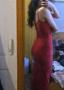 Maroon Spaghetti Strap Maxi Dress