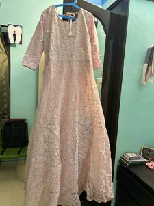 heavy pink party wear gown