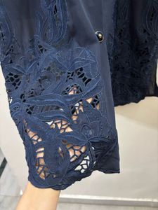 Elegant Navy Blue Lace Dress
