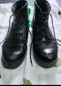 2 pair Black Leather Lace-Up Boots