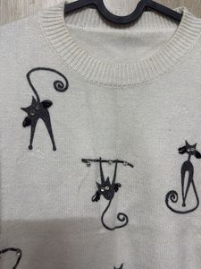 Cute Cat Print Sweater