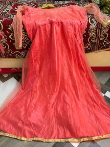 Elegant Peach Embellished Dress