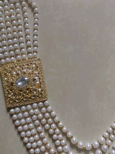 Elegant Pearl &amp; Gold groom bridal necklace