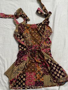 Indo western tie strap top
