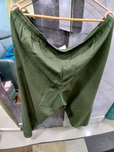 Olive Green Lounge Shorts With Pocket