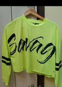 Neon 'Savage' Crop Top