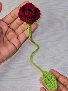 Crocheted Rose Bookmark