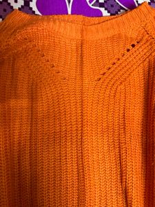 Cozy Orange Knit Sweater