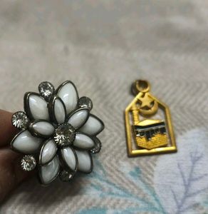 Beautiful Flower Ring &amp; Islamic Pendant