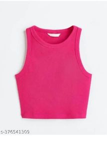 Pink Ribbed Tank Top