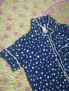 Cozy Star Print Pajama Top