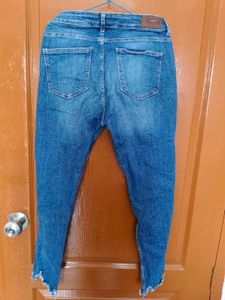 Washed Blue Distressed Jeans