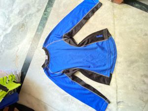 gym athletic sports Blue &amp; Black Long Sleeve Top