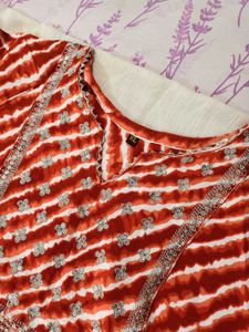Rayon Leheriya Kurti with Sequins work
