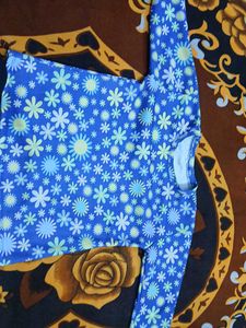 Blue Floral Long Sleeve Top