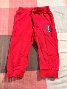Red Jogger Pants with Fun Print