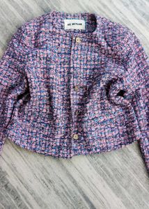 Chic Textured tweed Cropped Jacket