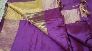 Magenta Cotton Silk Saree with blouse