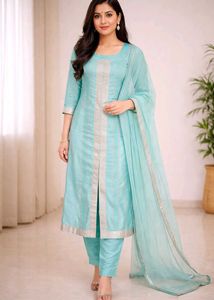 Beautiful Teal Striped Kurta