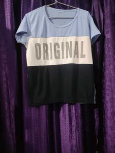 Color Block T-Shirt with "Original" Print