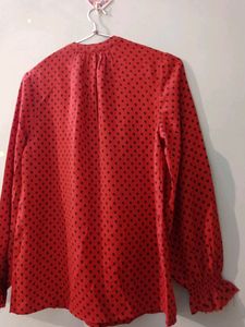 Red Ruffled Top
