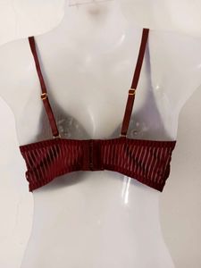 Maroon Textured Bra