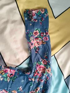 Beautiful Floral Print Ethnic Gown cum kurti top