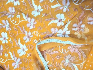 Orange Polka Dot Saree