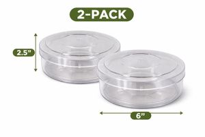 4 pieces -Pack Clear Round Storage Containers
