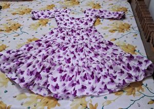 Chic Butterfly Print Tiered Midi Dress