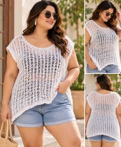 White Crochet Knit Top