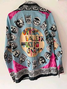 Unique Graphic Print Button-Up Shirt