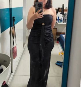 Elegant Black Strapless Gown