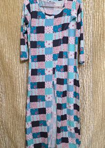 Patchwork Print Long Kurta