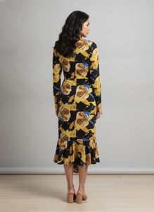 Stylish Floral Print Midi Dress