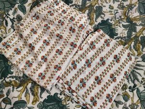 Green Printed Cotton Kurta