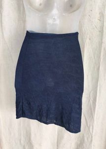Stylish Navy Blue Lace Skirt