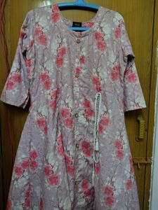 Pink Floral Printed Kurta xl new