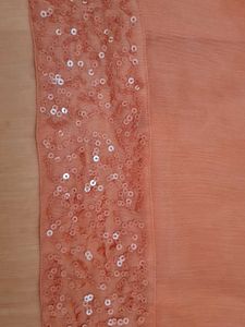 Chic Coral Ruffle Dress with Sequins