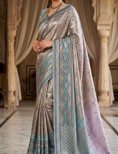 Metallic Silver Saree