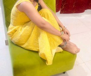 Yellow Embroidered Crop Top Palazzo Set