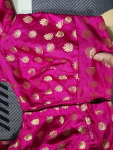 Magenta Gold Blouse For Saree