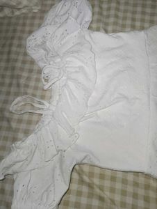 White Eyelet Ruffle Dress