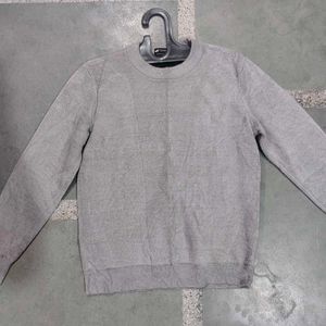 Grey Crewneck Knit Sweater