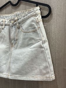 Light Wash Denim Micro-Mini Skirt