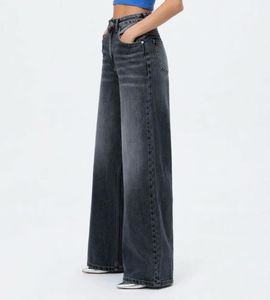 extra Wide Leg Wash grey Denim Jeans