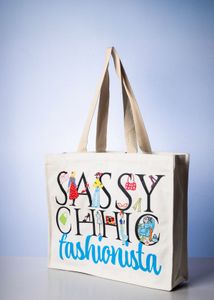 Hand-drawn thick cotton canvas tote bag