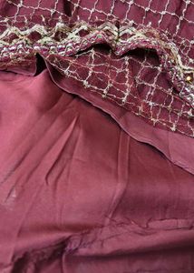 ✨ Maroon &amp; Gold Net Lehenga Set for Navratri