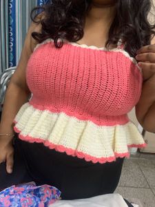 Crochet Halter Neck Crop Top