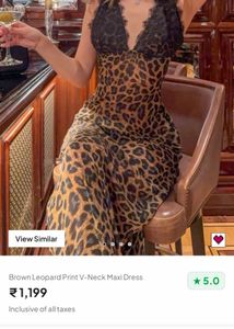 Leopard Print V-Neck Maxi Dress